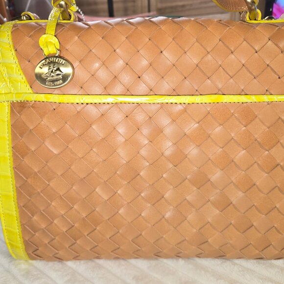 Brahmin Phoebe Citron Woven Leather Bag - Picture 4 of 15